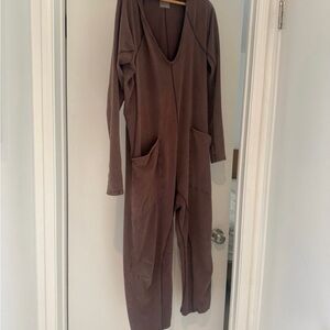 Free People Brown Long Sleeve Jumpsuit
